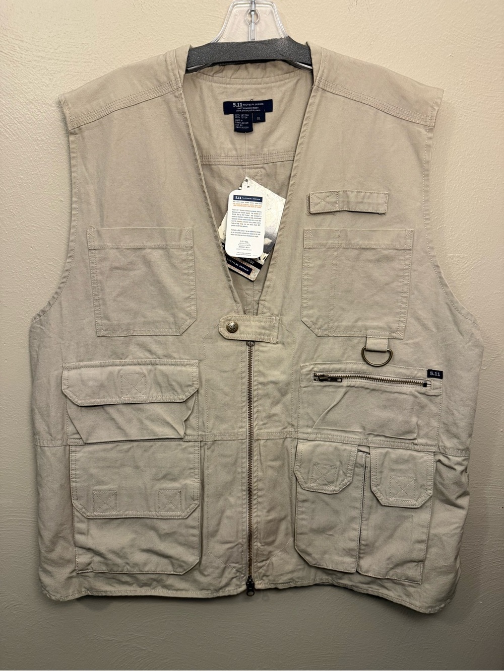 NWT 5.11 Tactical Series Khaki 100% Cotton Canvas Utility Vest Men’s size XL